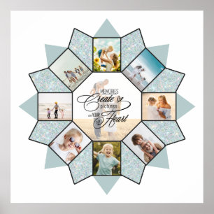 Erinnerungen Foto Collage Sea Glass ID1016 Poster