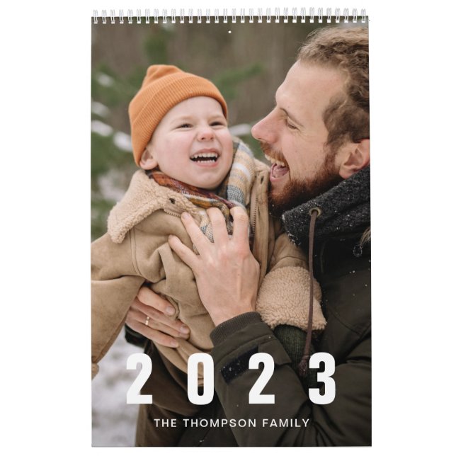 Erinnerungen für einfache Fotos mit weißer Familie Kalender (Titelbild)