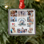 Erinnerungen für Familienfahrten Fotomaterial aufb Ornament Aus Metall<br><div class="desc">Moderne Foto Keepake-Ornament</div>