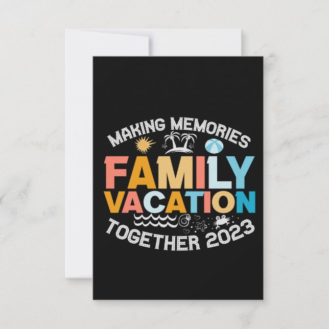 Erinnerungen gemeinsam Familienurlaub 2023 Dankeskarte (Vorderseite)