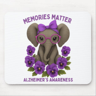 Erinnerungen Heimer's Awareness Lila Elephant Blum Mousepad