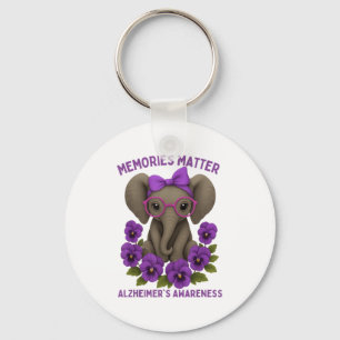 Erinnerungen Heimer's Awareness Lila Elephant Blum Schlüsselanhänger