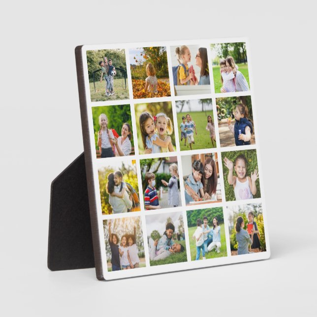 Erinnerungen in Bewegung: Anpassbare 16-FotoCollag Fotoplatte (Vorderseite)