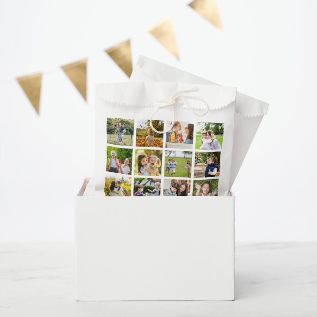 Erinnerungen in Bewegung: Anpassbare 16-FotoCollag Geschenktütchen (Party)