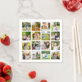 Erinnerungen in Bewegung: Anpassbare 16-FotoCollag Serviette