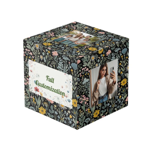 Erinnerungen in Bloom: Vollständig anpassbar Würfel (Vorderseite Schrägansicht)