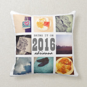 Erinnerungen Instagram Foto Collage 2016 bringen S Kissen
