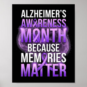 Erinnerungen lila Band Alzheimer-Bewusstseinsmonat Poster