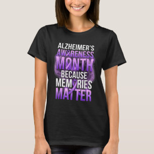 Erinnerungen lila Band Alzheimer-Bewusstseinsmonat T-Shirt