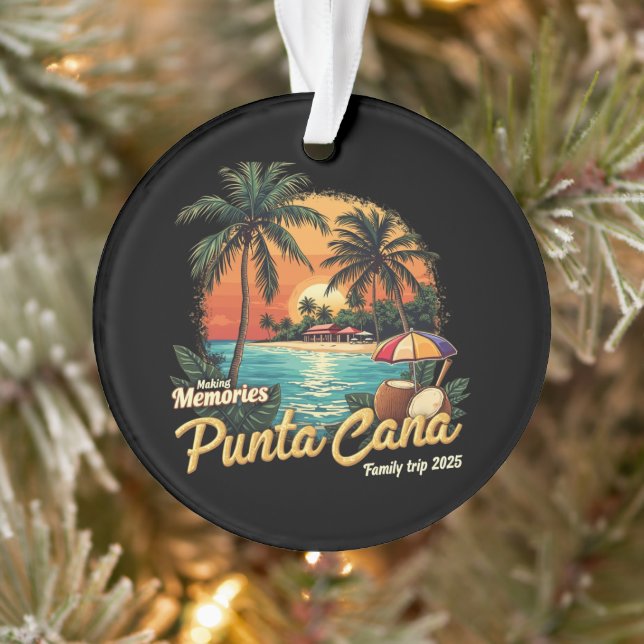 Erinnerungen Punta Cana Familienreise 2025 Ornament (Baum)