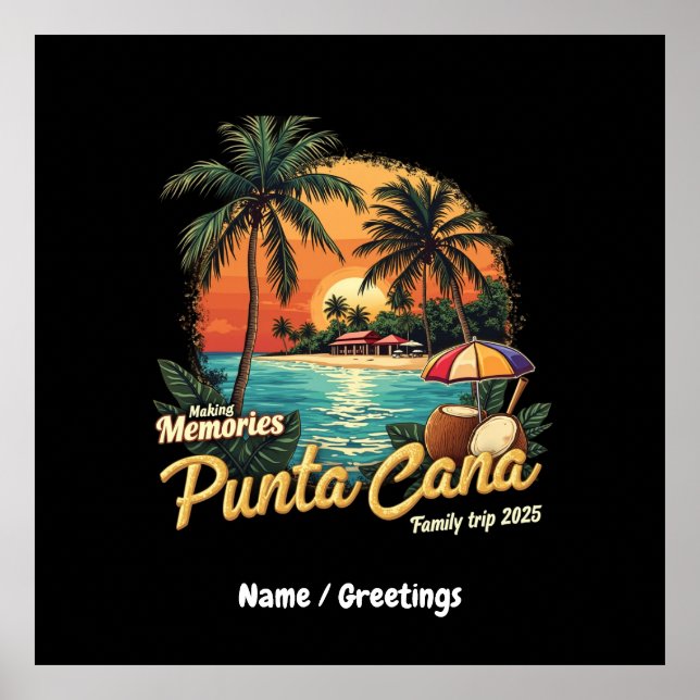 Erinnerungen Punta Cana Familienreise 2025 Poster (Vorne)