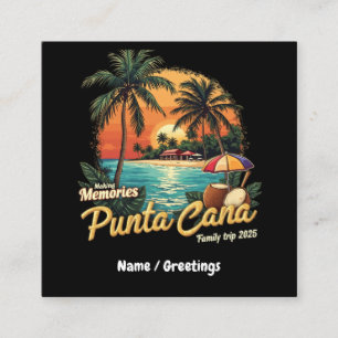 Erinnerungen Punta Cana Familienreise 2025 Quadratische Visitenkarte
