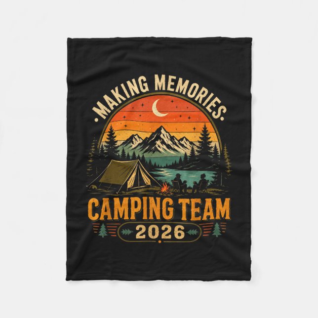 Erinnerungen schaffen Camping-Team 2026 passend Fleecedecke (Vorderseite)