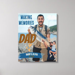 Erinnerungen schaffen Papa Personalisiertes Foto F Leinwanddruck