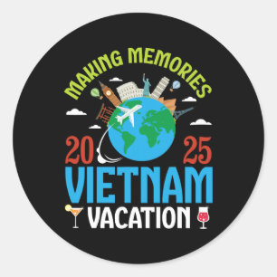 Erinnerungen schaffen Vietnam Urlaub 2025 Reise-Pa Runder Aufkleber