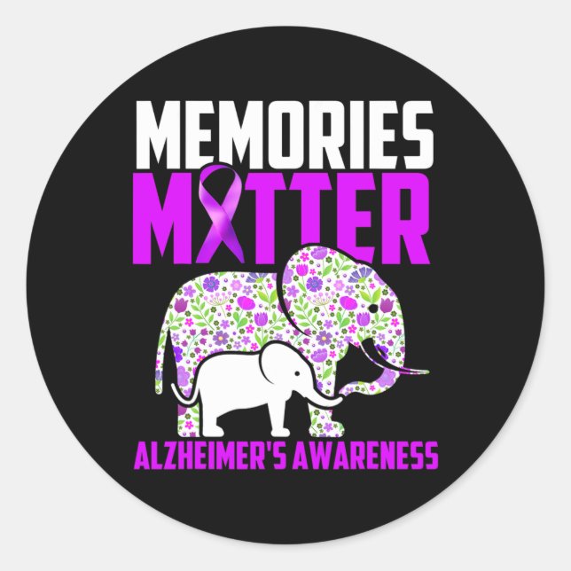 Erinnerungen sind wichtig für Alzheimer's Awarenes Runder Aufkleber (Vorderseite)