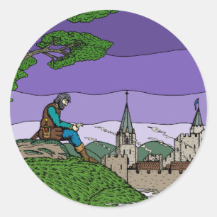 Erinnerungen von Camelot Runder Aufkleber