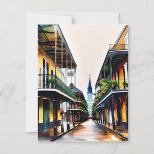 Erinnerungen von New Orleans - Bourbon Street L Feiertagskarte