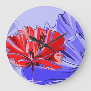 Erinnerungs-Mohnblume Große Wanduhr
