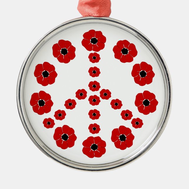 Erinnerungs-Mohnblumen-Friedenssymbol-Anhänger Ornament Aus Metall (Vorne)