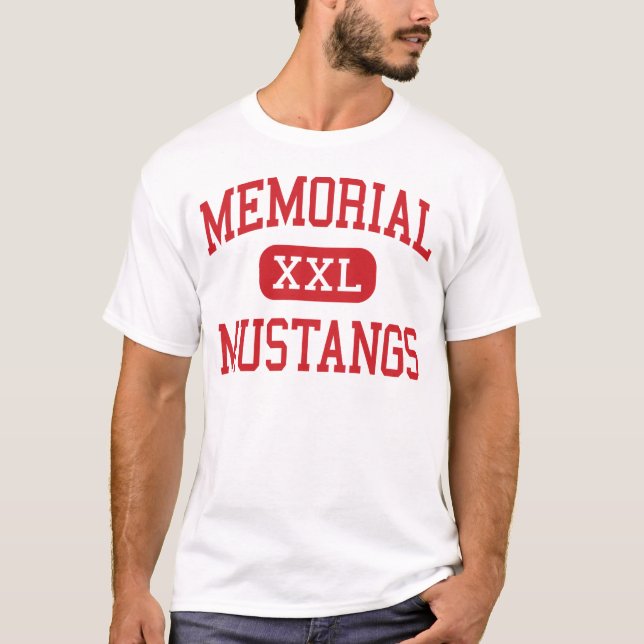 Erinnerungs- Mustangs - Highschool - Houston Texas T-Shirt (Vorderseite)