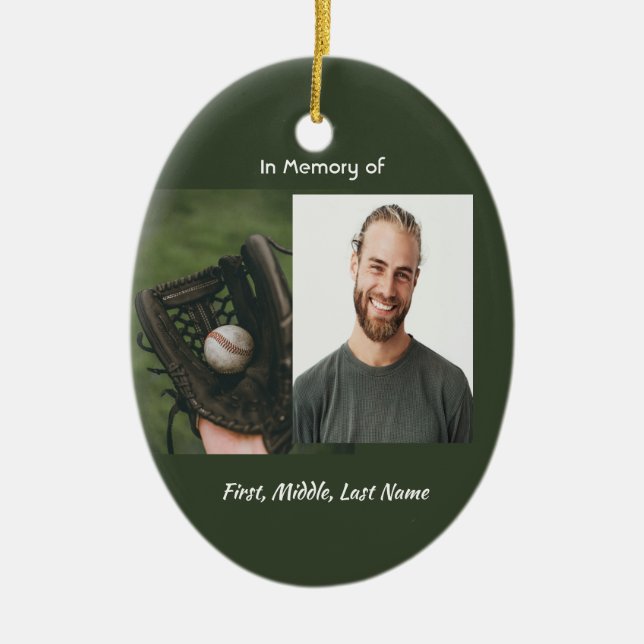 Erinnerungsandenken Baseballspieler  Keramik Ornament (Vorne)