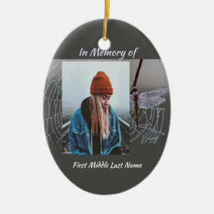 Erinnerungsandenken Karte Libelle Tautropfen Keramik Ornament