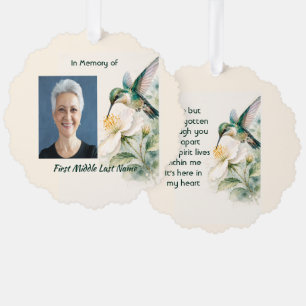 Erinnerungsandenken Kolibri Weiße Blumen Ornament Karte