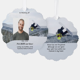 Erinnerungsandenken Snowboarden Winter Ornament Karte