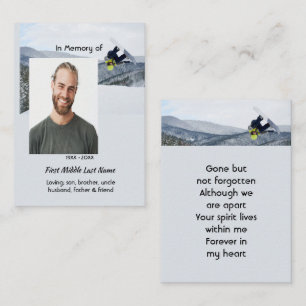 Erinnerungsandenken Snowboarden Winter Telefonnummerkarte