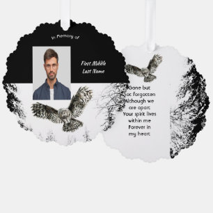 Erinnerungsandenken Wasserfarben Eule Vogel Ornament Karte