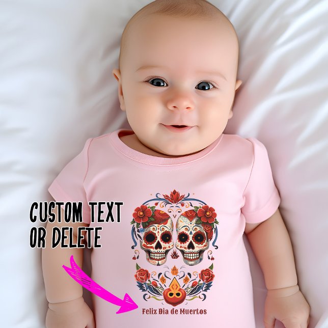 🌹 Erinnerungsblooms: Dia de Muertos 🌹 Tribut Baby Strampler (Adorable Dia de Muertos baby body suit with custom text)
