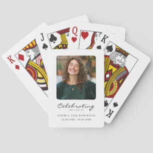 Erinnerungsfoto-Andenken zur Lebensfeier Spielkarten