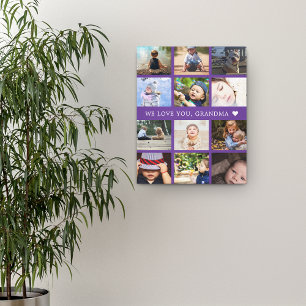 Erinnerungsfoto-Collage Oma Lila Leinwanddruck