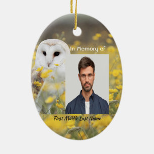 Erinnerungsfoto Scheunen-Eule Vogel  Keramik Ornament