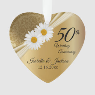 Erinnerungsgeschenk 50. 🌼 Goldene Gänseblümchen-H Ornament