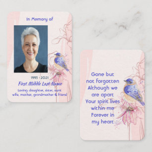 Erinnerungsgeschenk Blaue Vogel Garten Visitenkarte