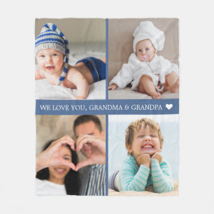 Erinnerungsgeschenk Mutter Großeltern Foto Collage Fleecedecke