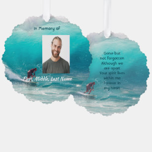 Erinnerungsgeschenk Wellen-Surfer Wasser Ornament Karte