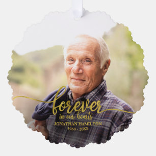 Erinnerungskarte "Für immer in unseren Herzen" Ornament Karte