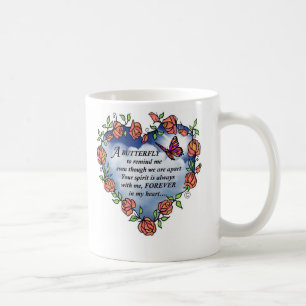 Erinnerungsschmetterlings-Gedicht Kaffeetasse