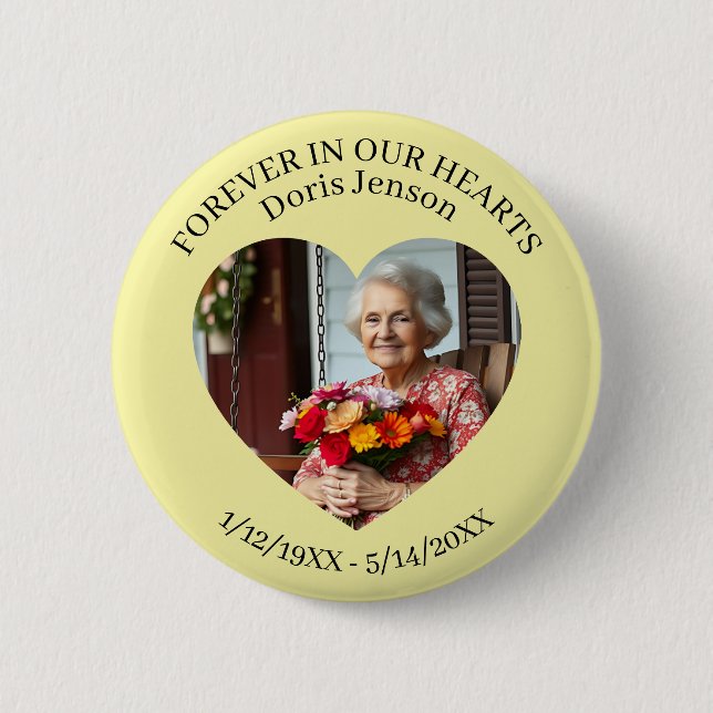 Erinnerungsstück für eine Gedenkfeier oder Totenwa Button (Vorderseite)