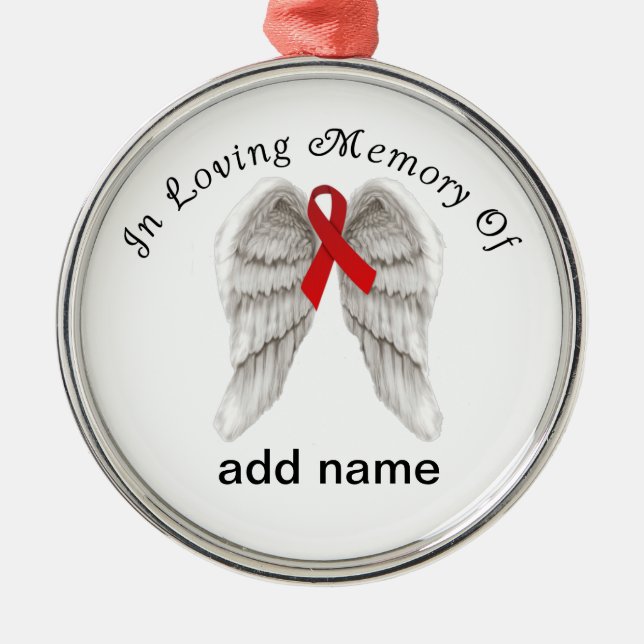 Erinnerungsweihnachtsverzierung AIDS Bewusstsein Silbernes Ornament (Vorne)