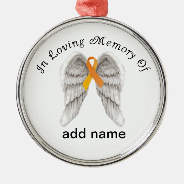 Erinnerungsweihnachtsverzierungs-Orangen-Band Ornament Aus Metall (Vorne)