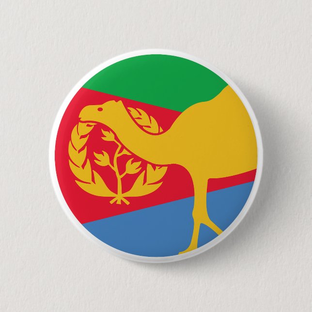 Eritrea Dromedary Eritreas Nationale Tierflagge Button (Vorderseite)