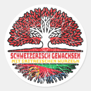 Eritrea Eritreisch Schweizer Schweiz Baum Wurzel Runder Aufkleber