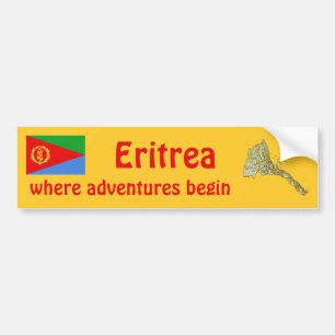 Eritrea-Flagge + Karten-Autoaufkleber Autoaufkleber