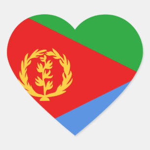 Eritrea-Flaggen-Herz-Aufkleber Herz-Aufkleber