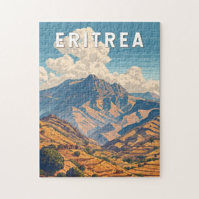 Eritrea Illustration Travel Art Vintag (Vertikal)