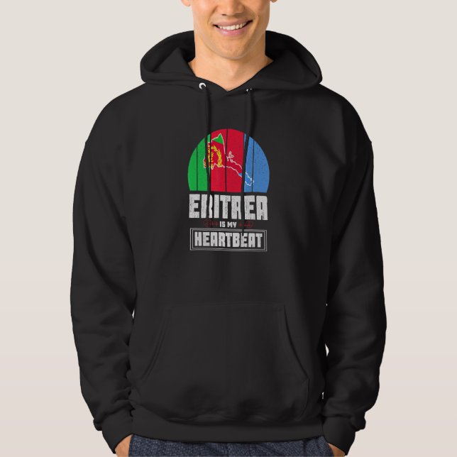 Eritrea ist mein Herzschlag Liebe Eritrea Flaggenp Hoodie (Vorderseite)